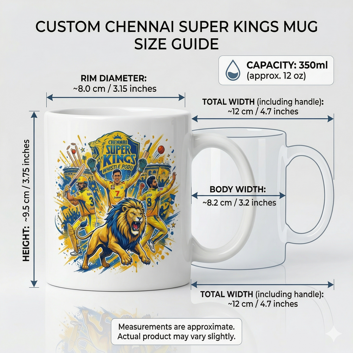 Personalized CSK Whistle Podu Mug with Custom Name