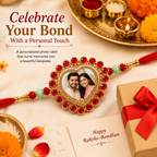 Personalized Heart Photo Rakhi for Brother
