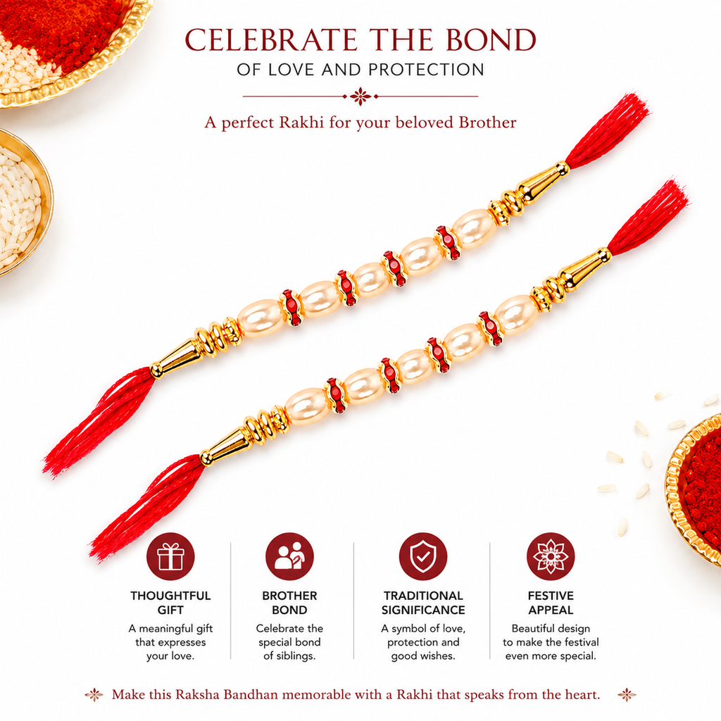 Pearl Rakhi Set of 2