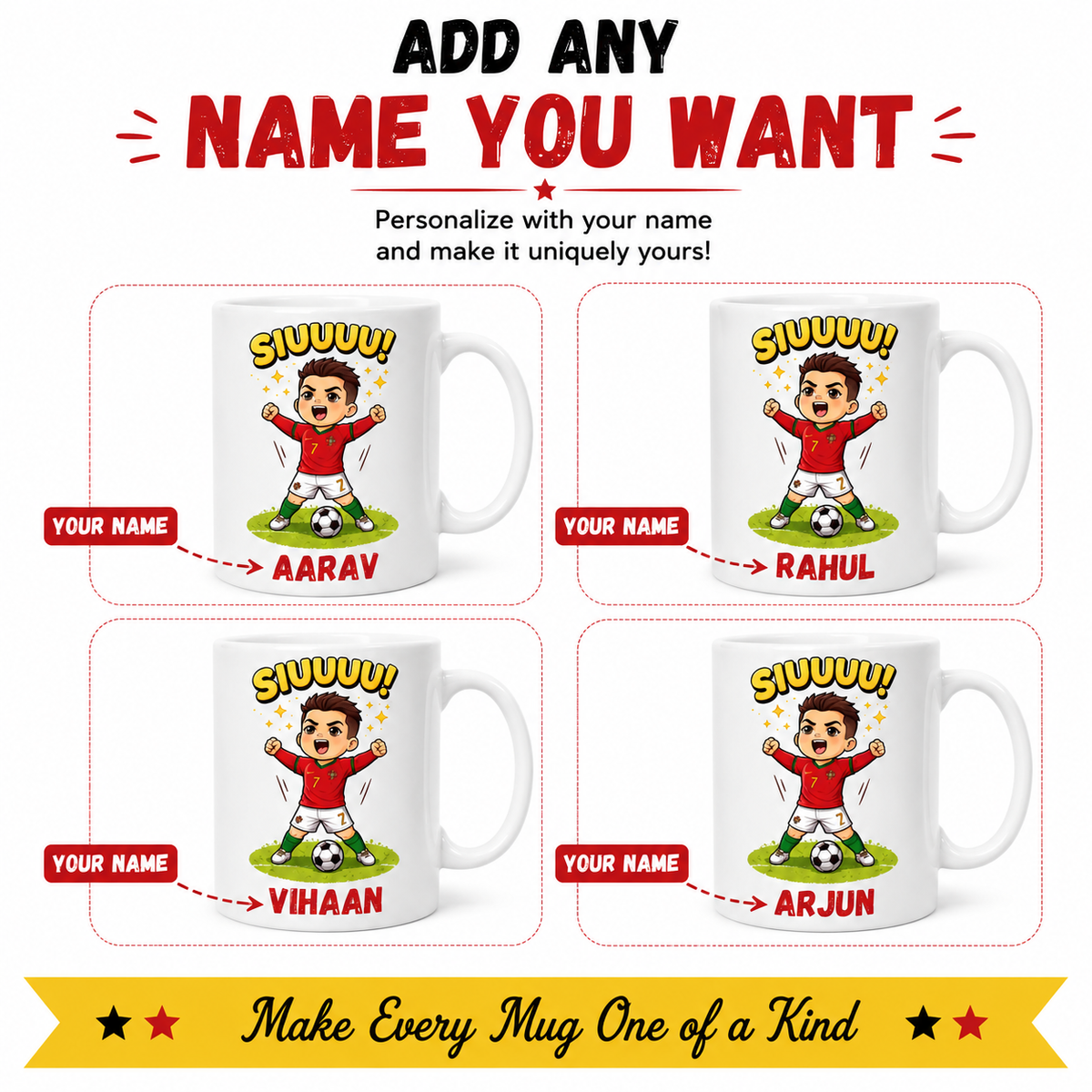 Personalized Football Mug 350ml | Custom Name Mug