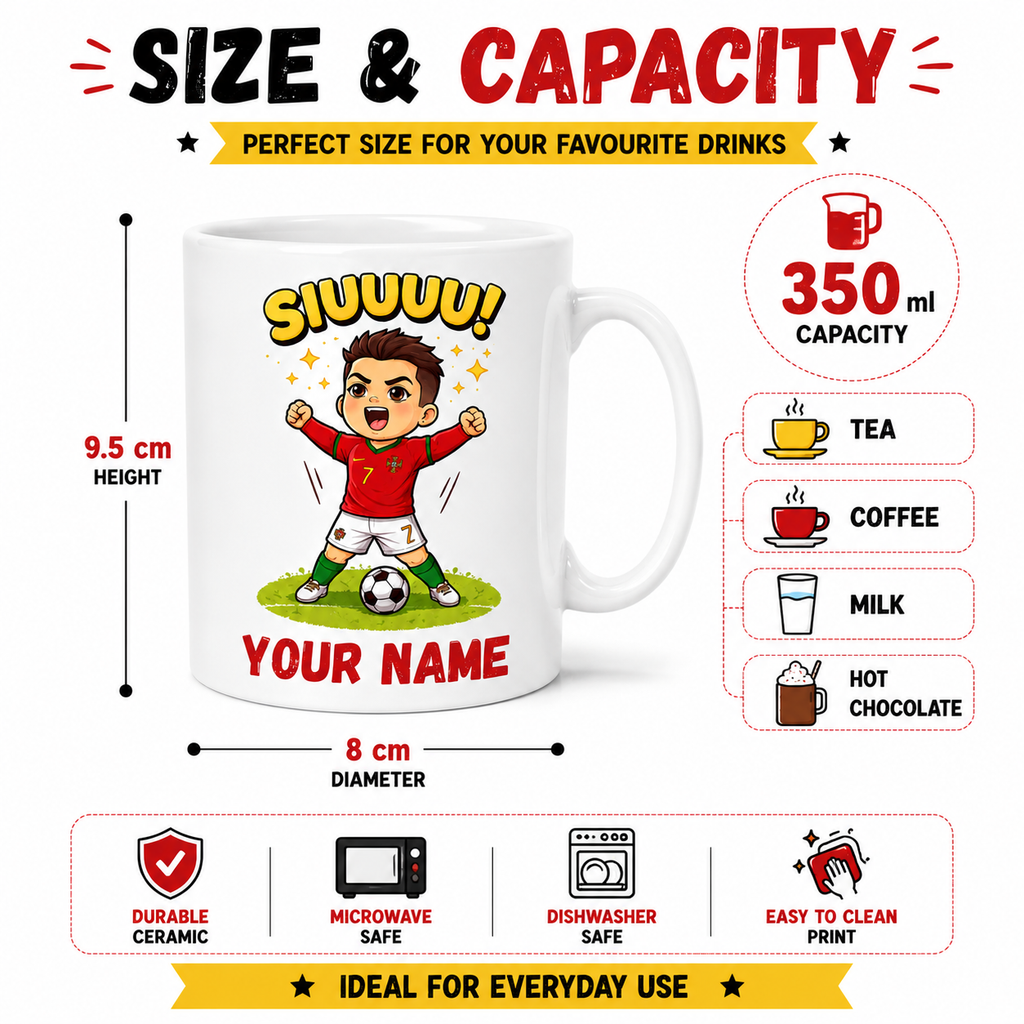 Personalized Football Mug 350ml | Custom Name Mug